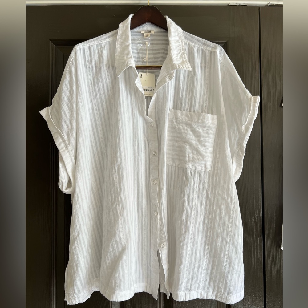 Ana white cotton blouse 3X NEW